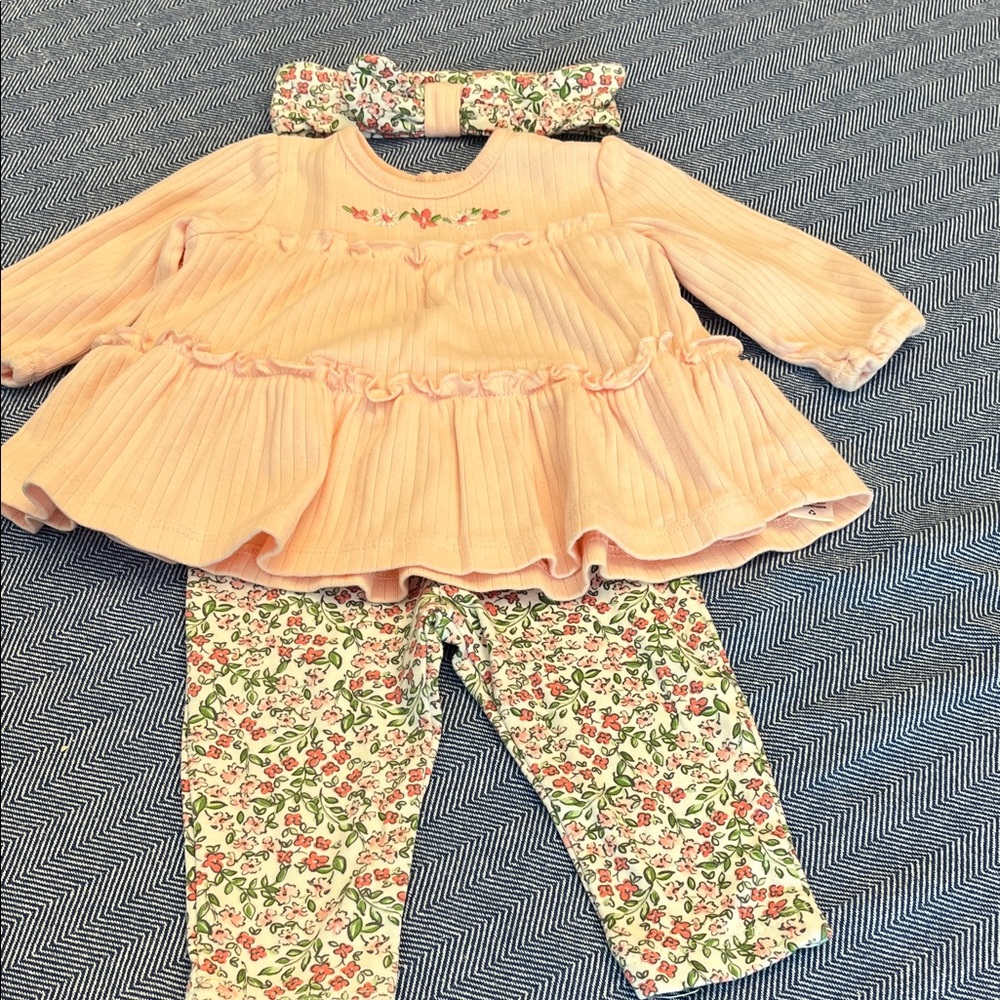 Little Me Pink and Floral Baby Set